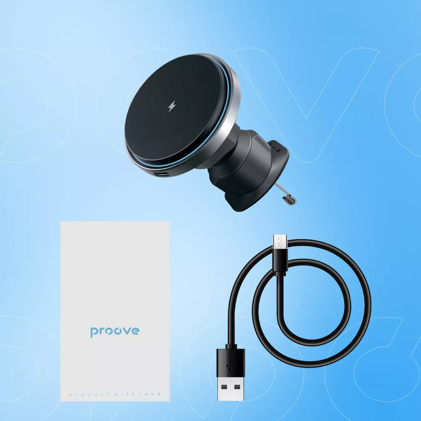Автодержатель с Беспроводной Зарядкой Proove Magic Circle Pro 15W