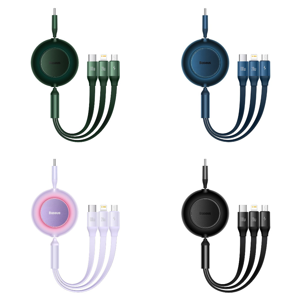 Кабель Baseus Bright Mirror 2 Series 3-in-1 (Micro USB+Lightning+Type-C) 100W (1.1m) — Придбати в Україні