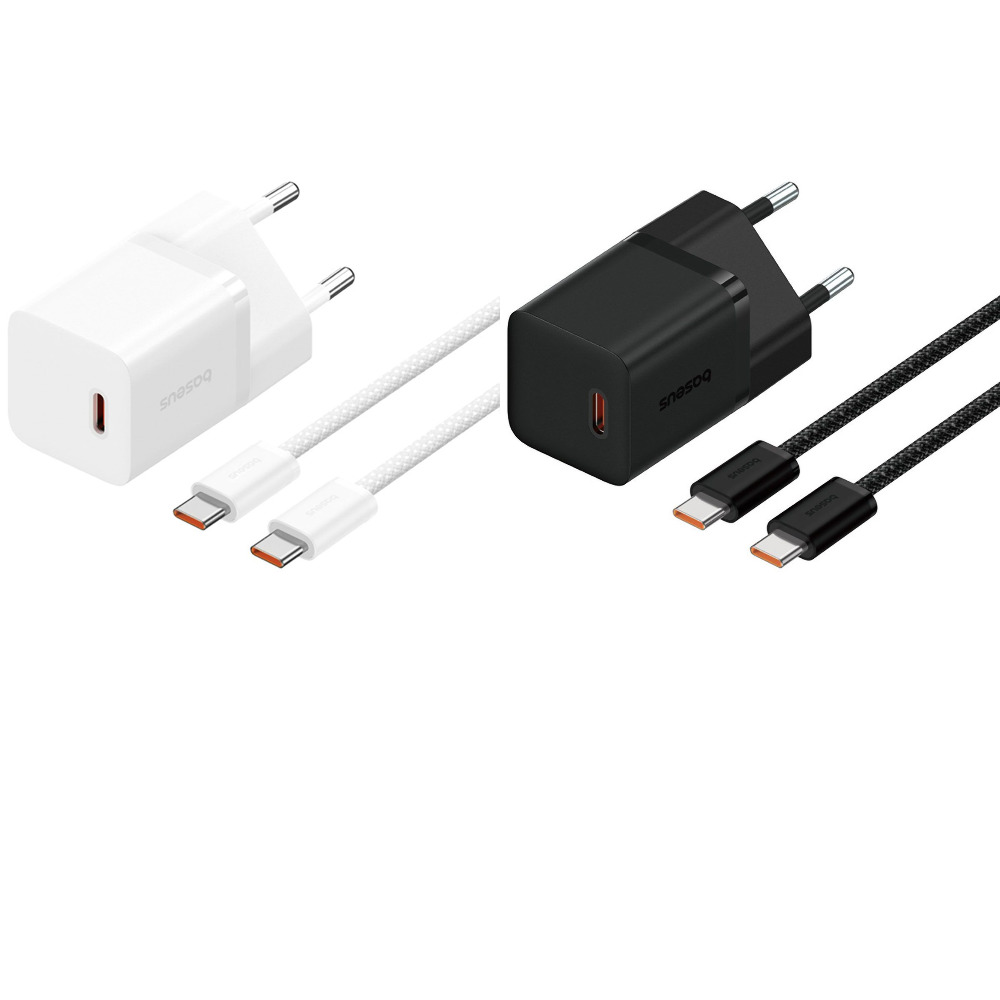 МЗП Baseus GaN5 Mini Fast Charger  Type-C 30W (With Cable Type-C  to Type-C 100W 1m) — Придбати в Україні