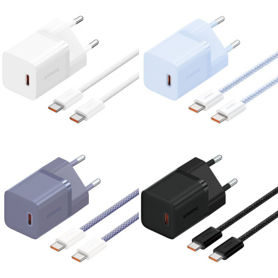 МЗП Baseus GaN5 Mini Fast Charger  Type-C 30W (With Cable Type-C  to Type-C 100W 1m) — Придбати в Україні