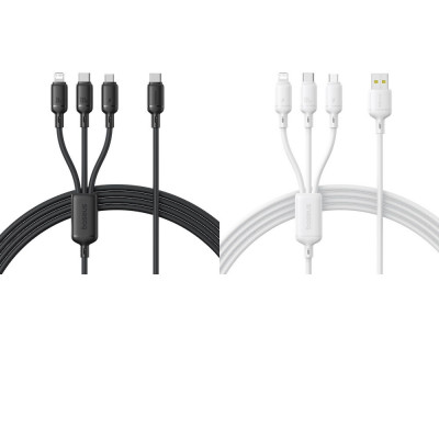 Кабель Baseus Baseus Silky One-for-Three Fast Charging USB to Micro USB+Lightning+Type-C 100W 1.5m — Придбати в Україні