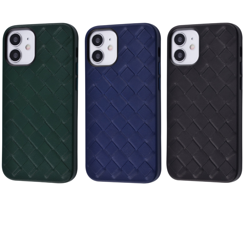 Чехол Genuine Leather Case Weaving Series iPhone 12 mini