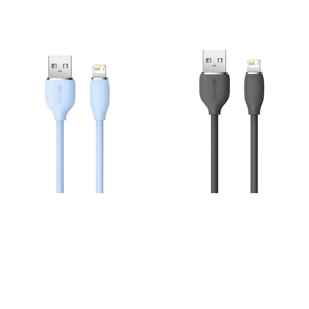 CABLE USB-A A LIGHTNING SILICONE 2.4A 1.2M JELLY SERIES - Black