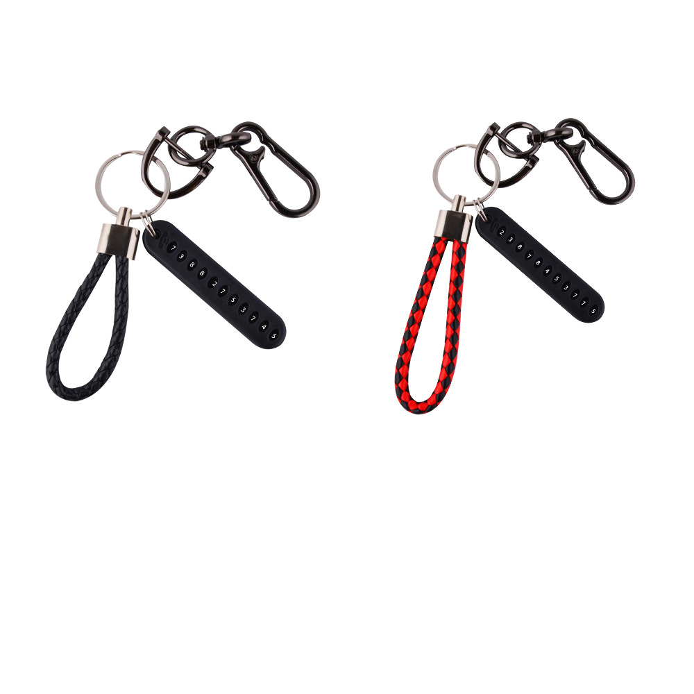 Брелок для ключей leather braided with carabiner