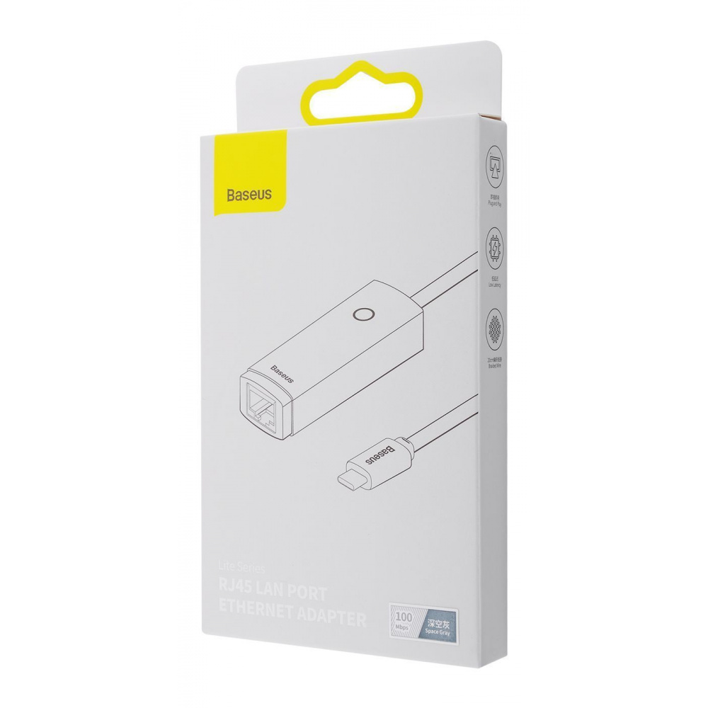 Перехідник Baseus Lite Series Ethernet 100Mbps (Type-C to RJ45) — Придбати в Україні