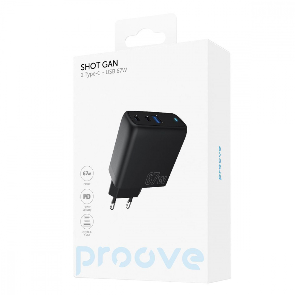 МЗП Proove Shot GaN 67W (2Type-C + USB) — Придбати в Україні - фото 1