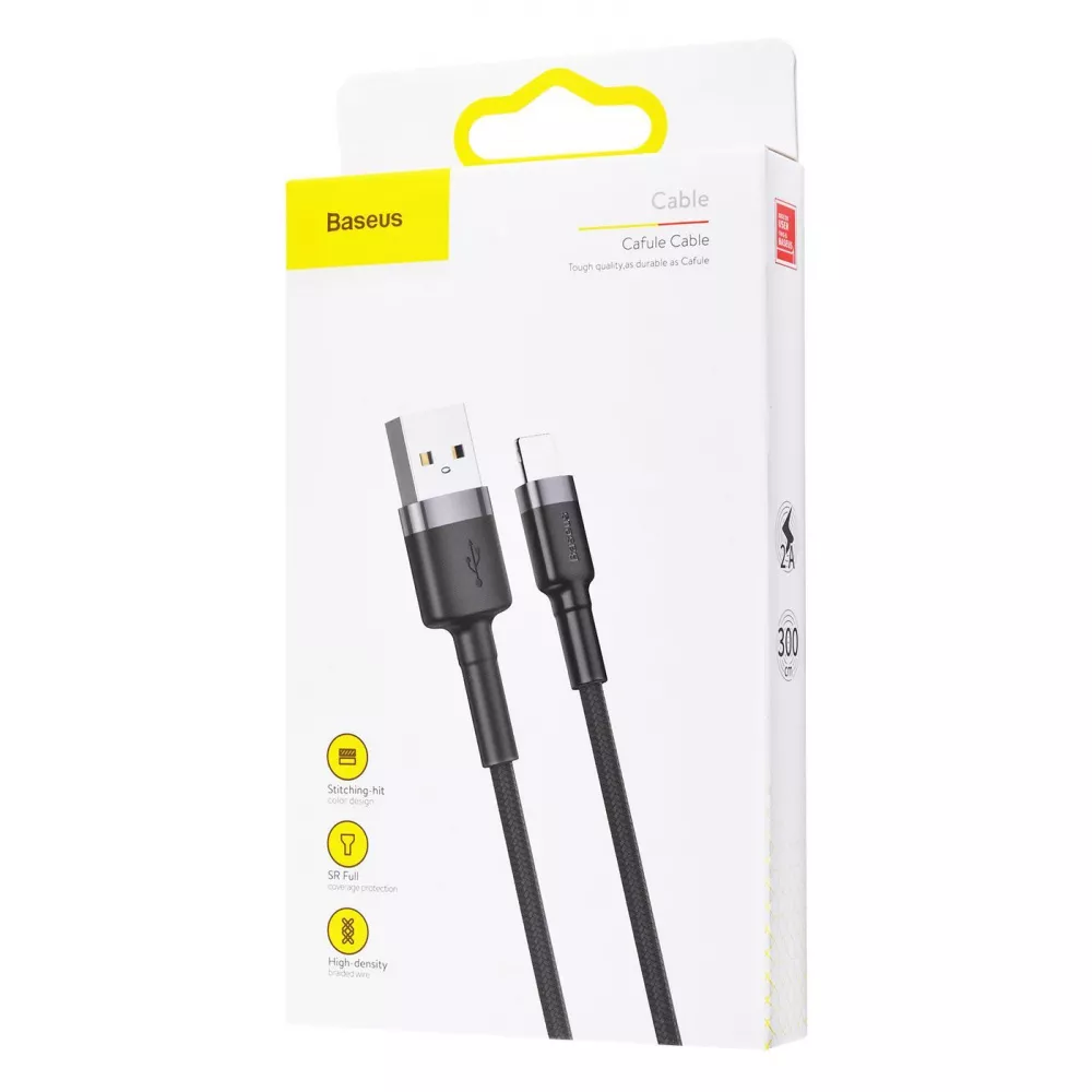Кабель Baseus Cafule Lightning Cable 2A (3m) — Придбати в Україні - фото 1