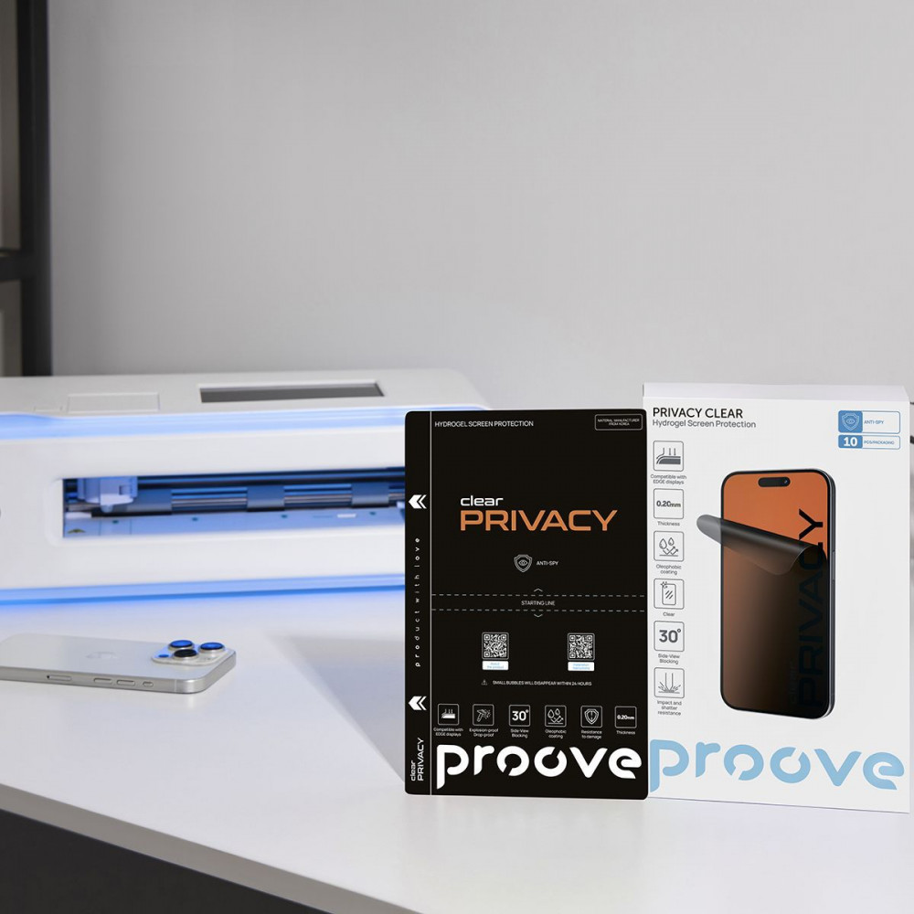 Защитная гидрогелевая пленка Proove Hydrogel Screen Protection PRIVACY Clear - фото 2