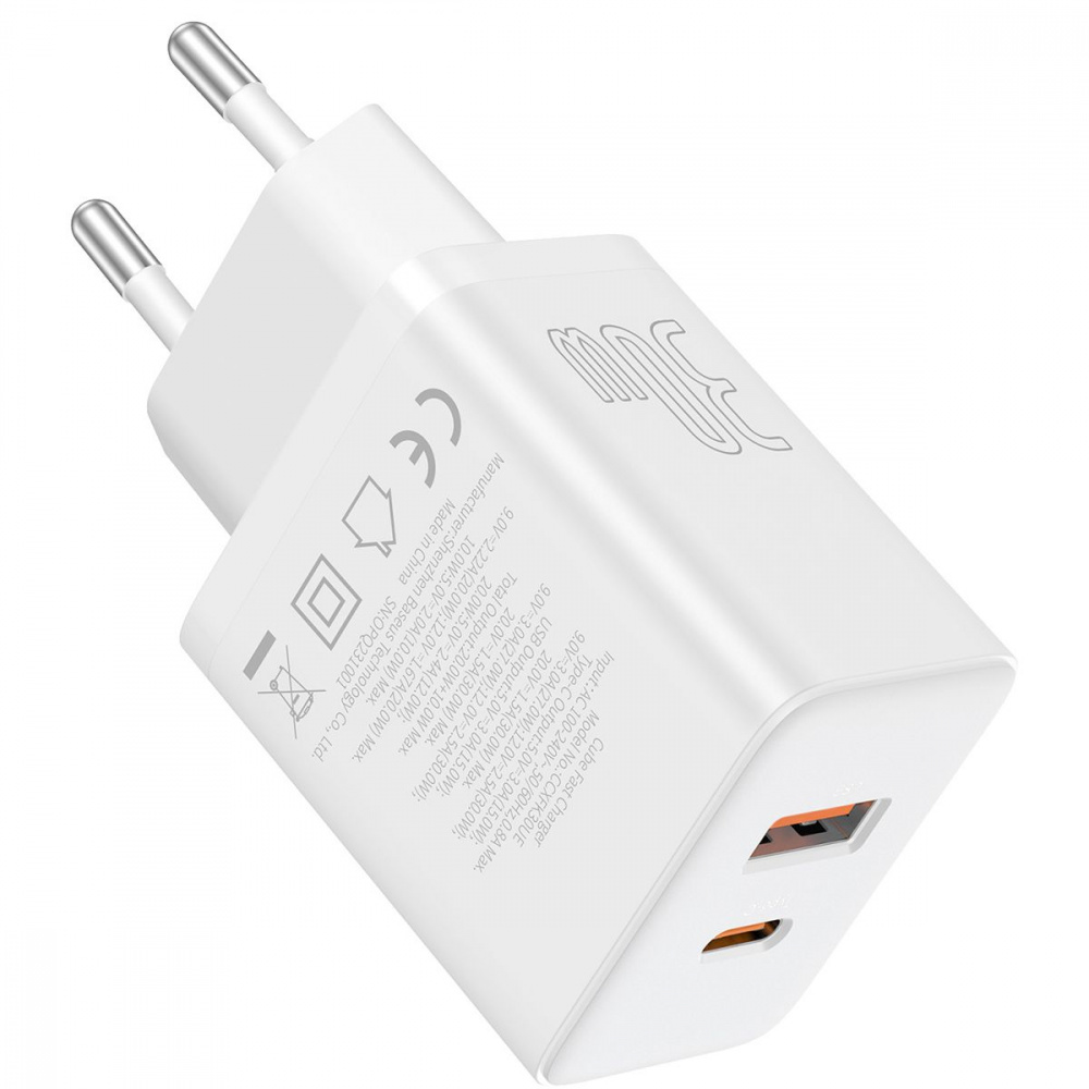 МЗП Baseus Cube Fast Charger 30W (Type-C + USB) — Придбати в Україні - фото 4
