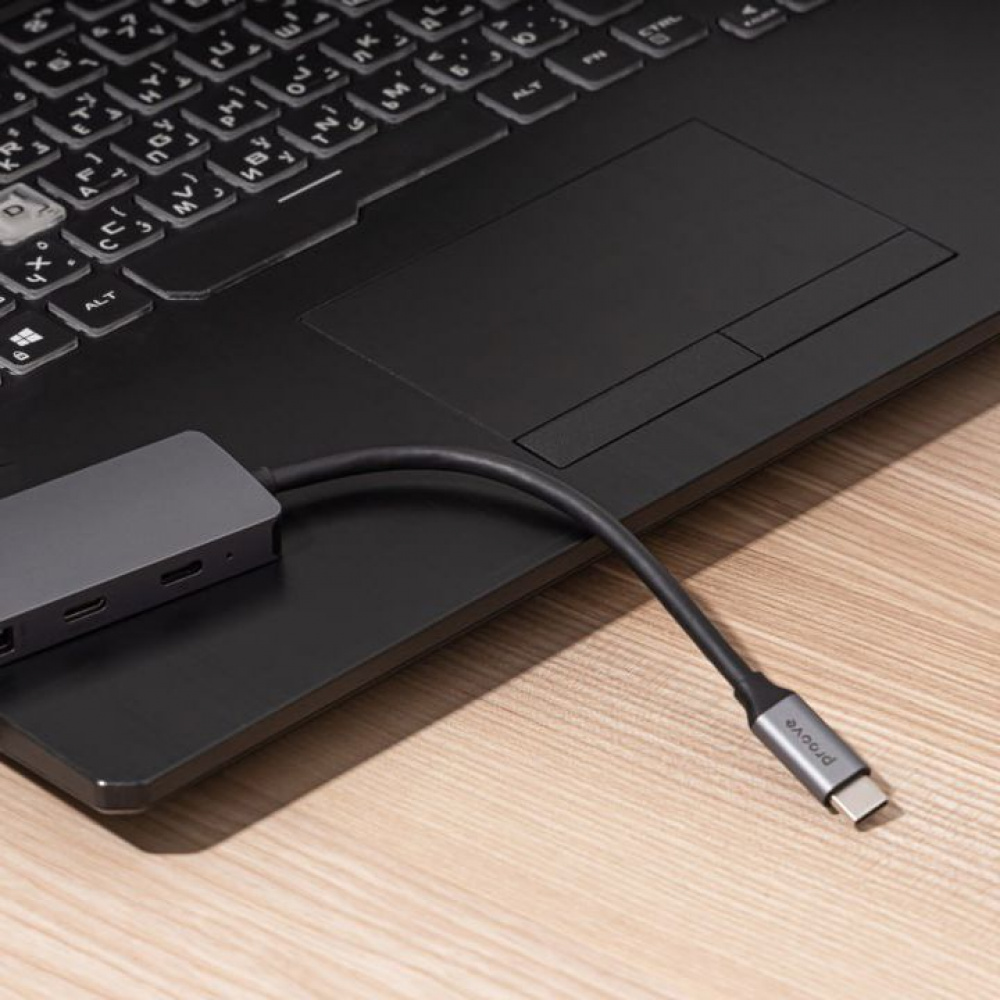 Type-C-Хаб Proove Iron Link 7 in 1 (2*Type-C + 2*USB3.0 + HDMI + SD/TF) - фото 3