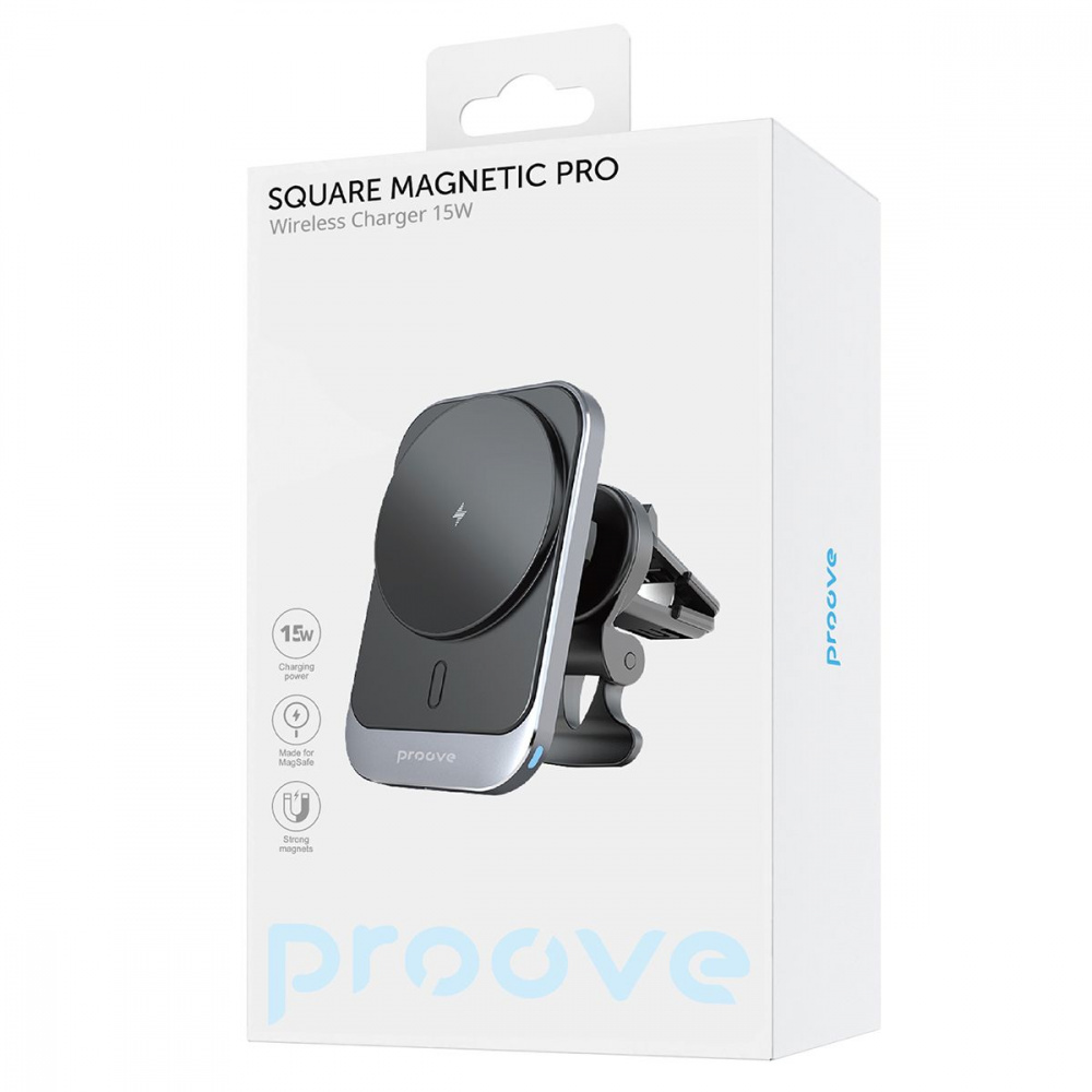 Автомобільний тримач з Бездротовим ЗП Proove Square Magnetic Pro 15W — Придбати в Україні - фото 1