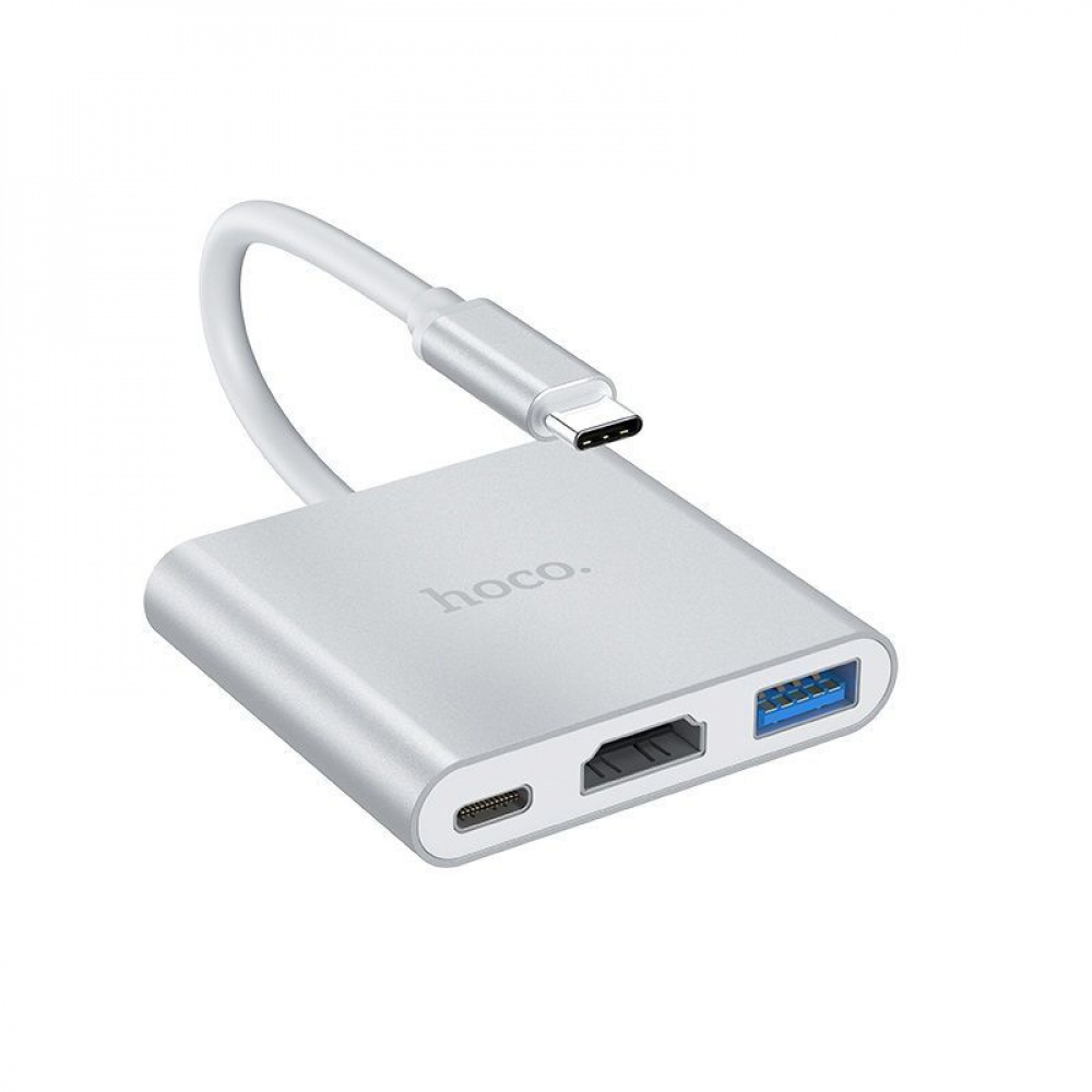 USB-Хаб Hoco HB14 Easy Use (Type-C to USB3.0+HDMI+PD) - фото 5
