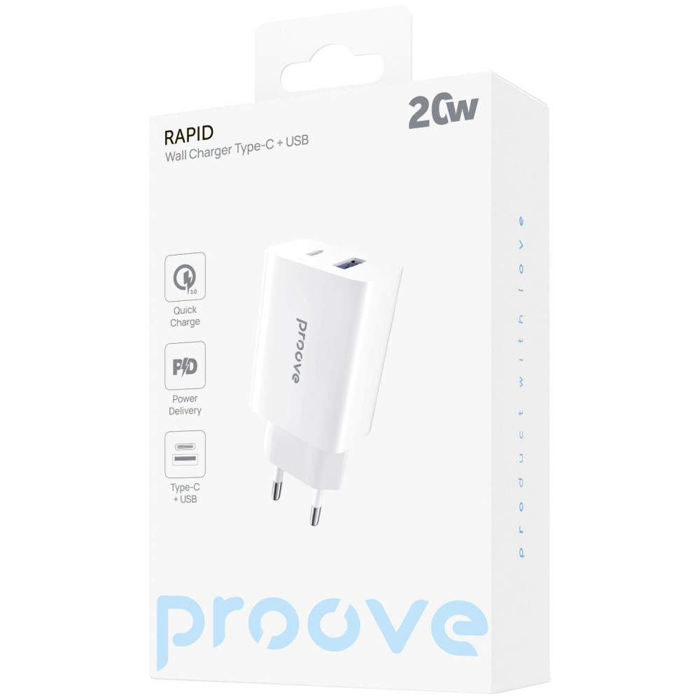 СЗУ Proove Rapid 20W (Type-C + USB) - фото 1