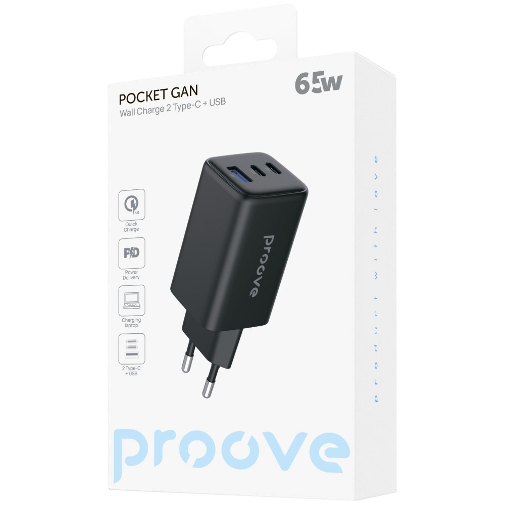 СЗУ Pocket GaN 65W (2Type-C + USB) - фото 1