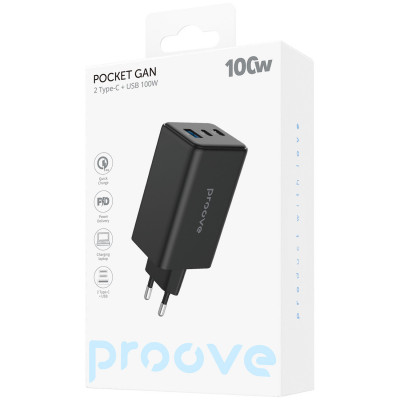 МЗП Proove Pocket GaN Max 100W (2Type-C + USB) — Придбати в Україні
