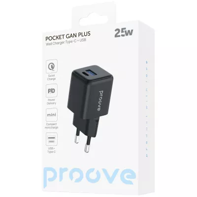 МЗП Proove Pocket GaN Plus 25W (Type-C + USB) — Придбати в Україні