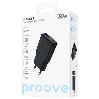 Купить CЗУ Proove Slender 30W (Type-C+USB) 64365 - Ncase