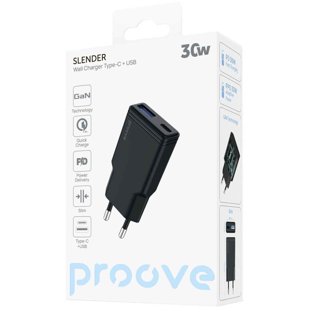 CЗУ Proove Slender 30W (Type-C+USB) - фото 1