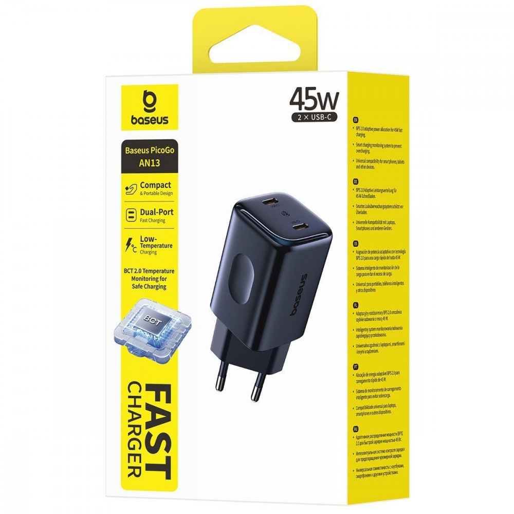 МЗП Baseus PicoGo AN13 45W (Type-C to Type-C) black (E0121F00) Чорний на малюнкі №2