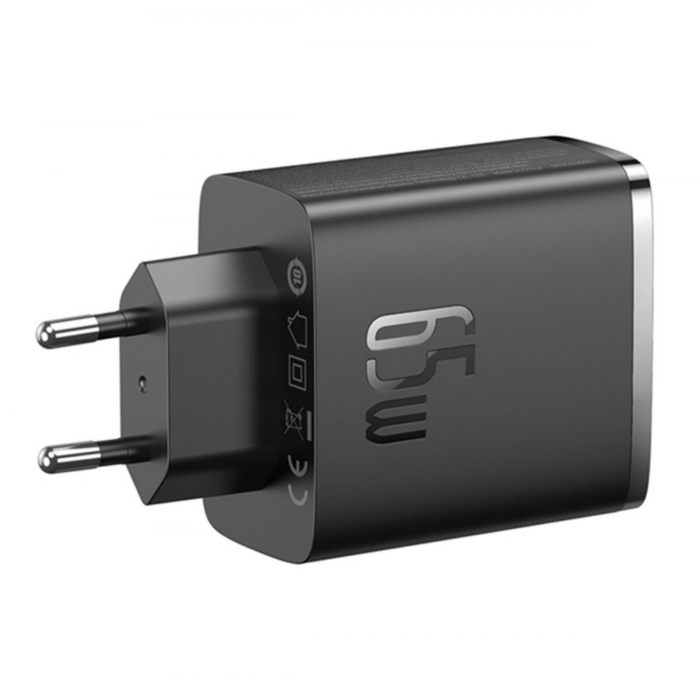 СЗУ Baseus Cube Pro Fast Charger 65W (2 Type-C + USB) black (P10152301113-00) Черный на картинке №6
