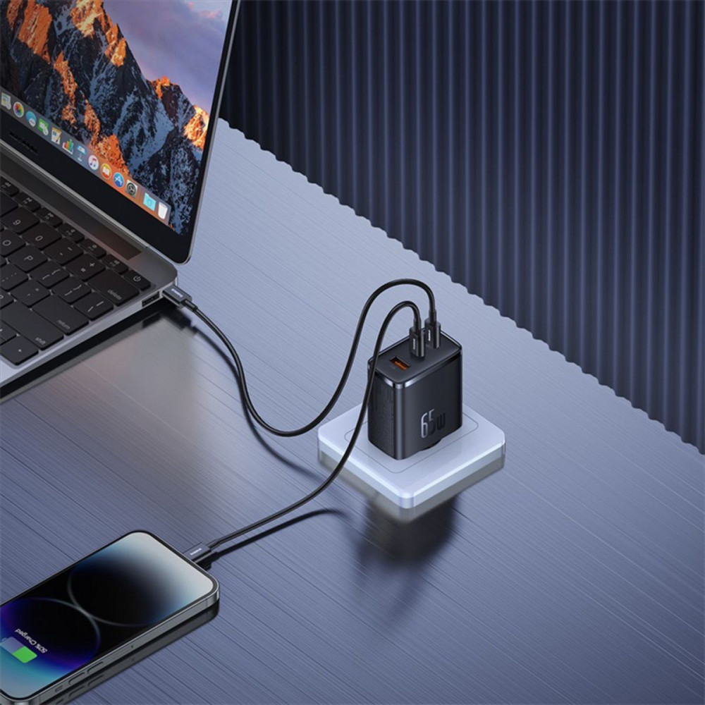 МЗП Baseus Cube Pro Fast Charger 65W (2 Type-C + USB) — Придбати в Україні - фото 8
