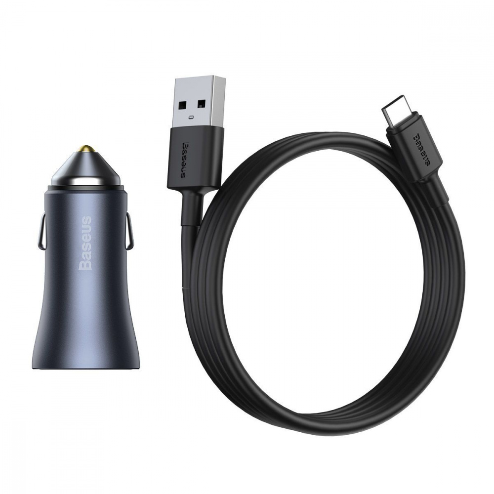 Автомобильное ЗУ Baseus Golden Contactor Pro 40W USB + Type-C (with Cable Type-C 5A (1m)) - фото 6