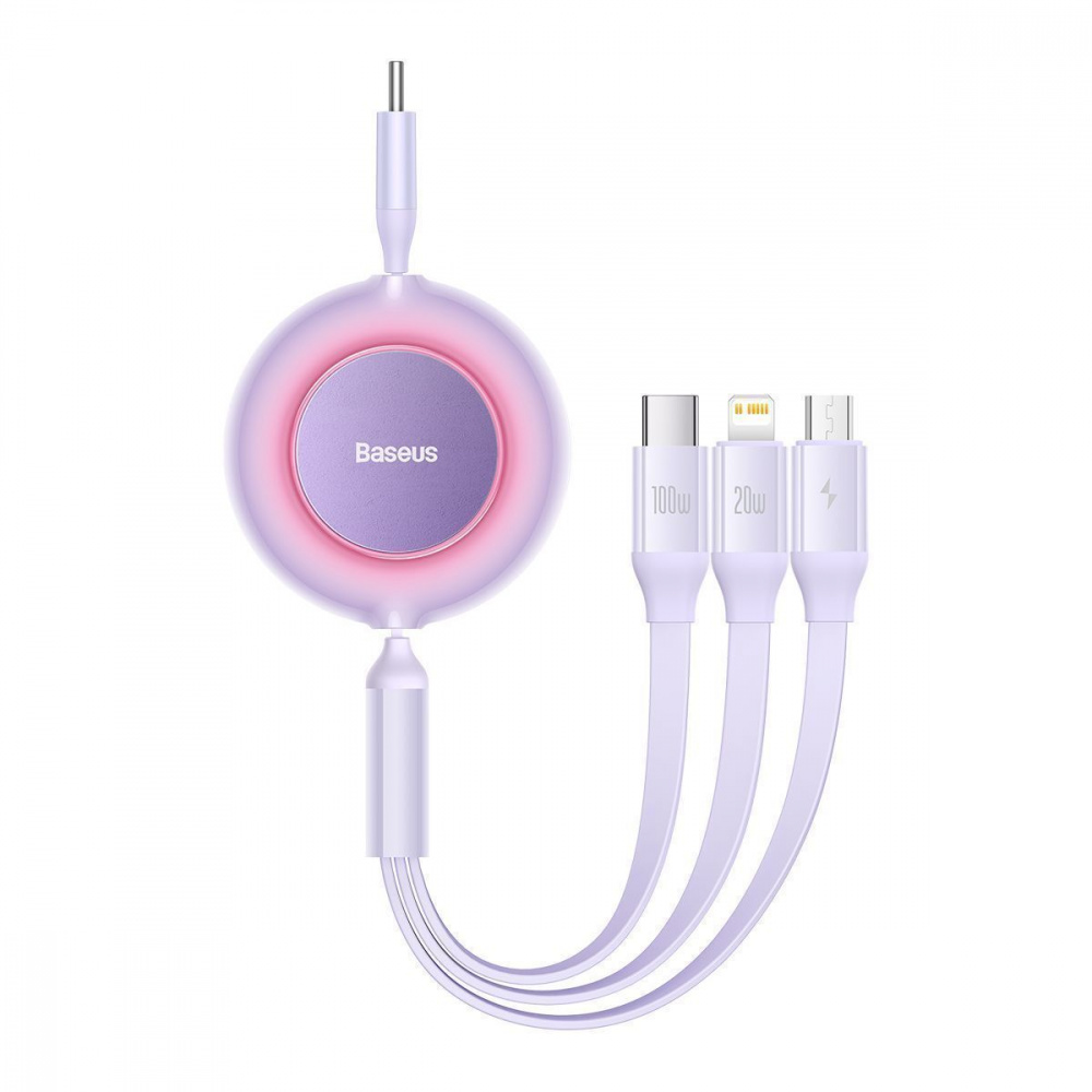 Кабель Baseus Bright Mirror 2 Series 3-in-1 (Micro USB+Lightning+Type-C) 100W (1.1m) — Придбати в Україні - фото 5