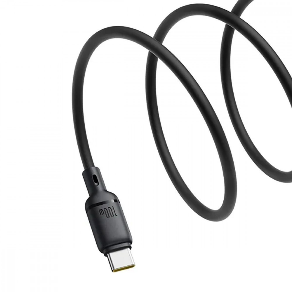 Кабель Baseus Foamed Silicone Fast Charging Data Type-C to Type-C 100W (2m) black (E0426704) Черный на картинке №4