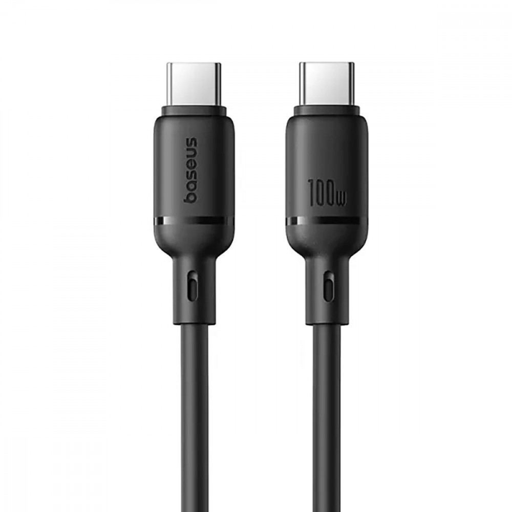 Кабель Baseus Foamed Silicone Fast Charging Data Type-C to Type-C 100W (2m) black (E0426704) Черный на картинке №1