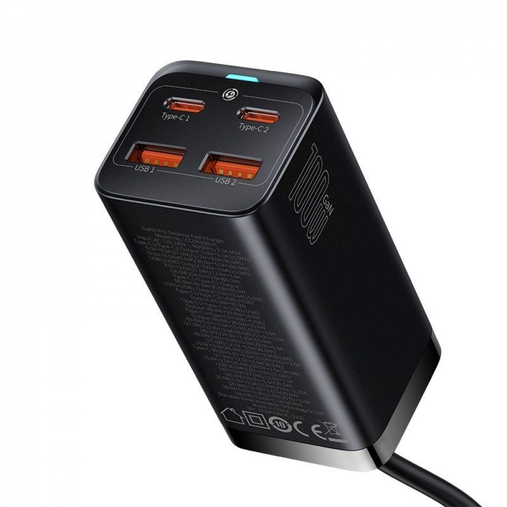МЗП Baseus GaN3 Pro 100W (2 Type-C + 2 USB) — Придбати в Україні - фото 7