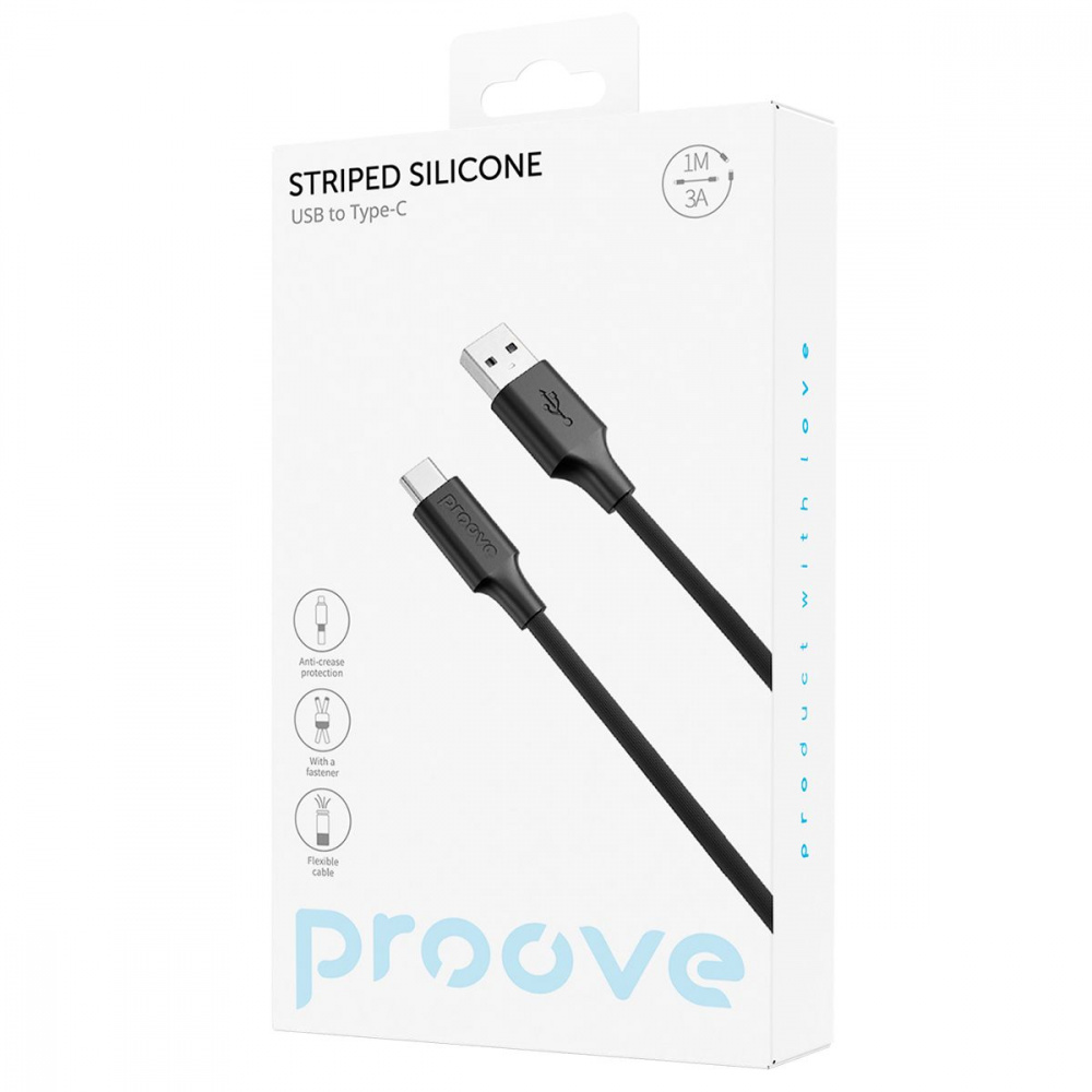Кабель Proove Striped Silicone USB to Type-C (1m) - фото 1