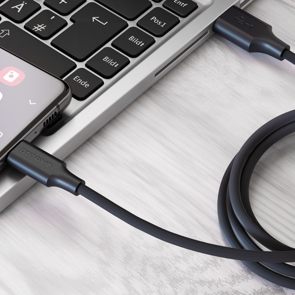 Кабель Proove Striped Silicone USB to Type-C (1m) - фото 3