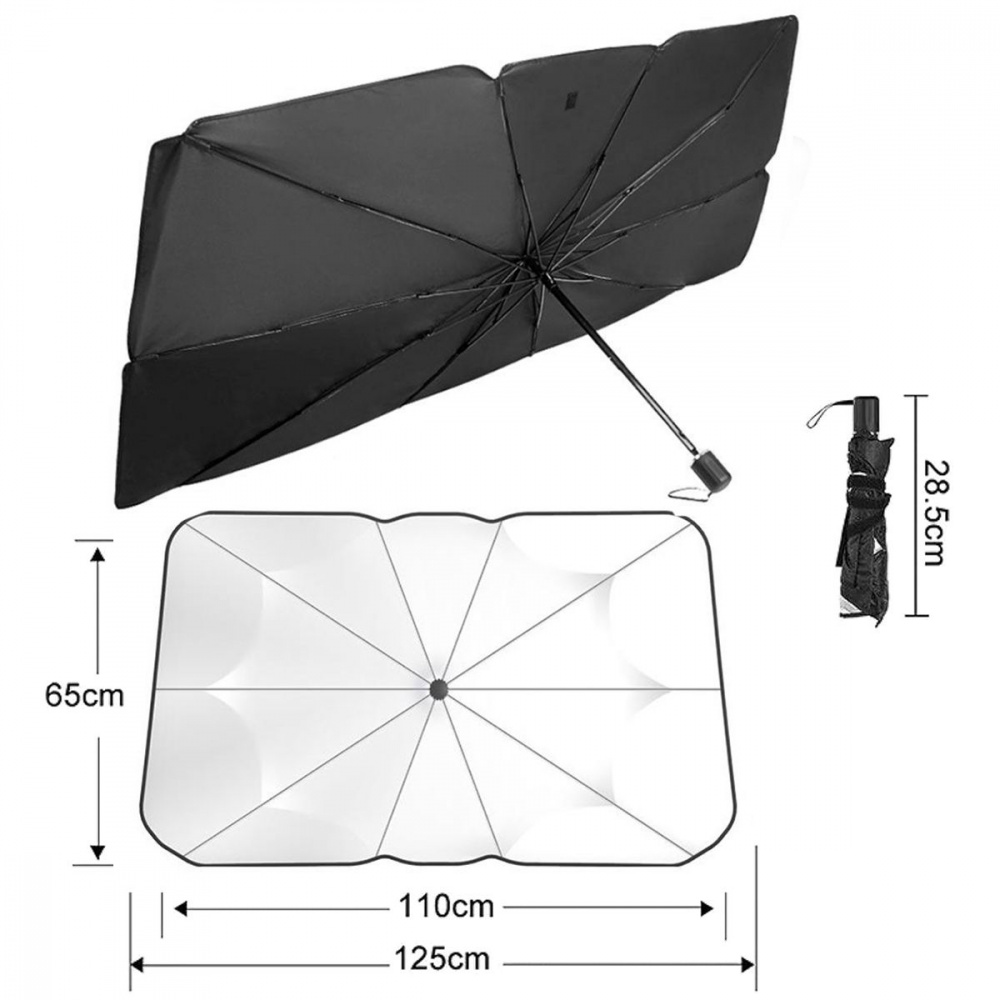 Сонцезахисна парасолька для автомобіля SunShield 110*125*65cm — Придбати в Україні - фото 3