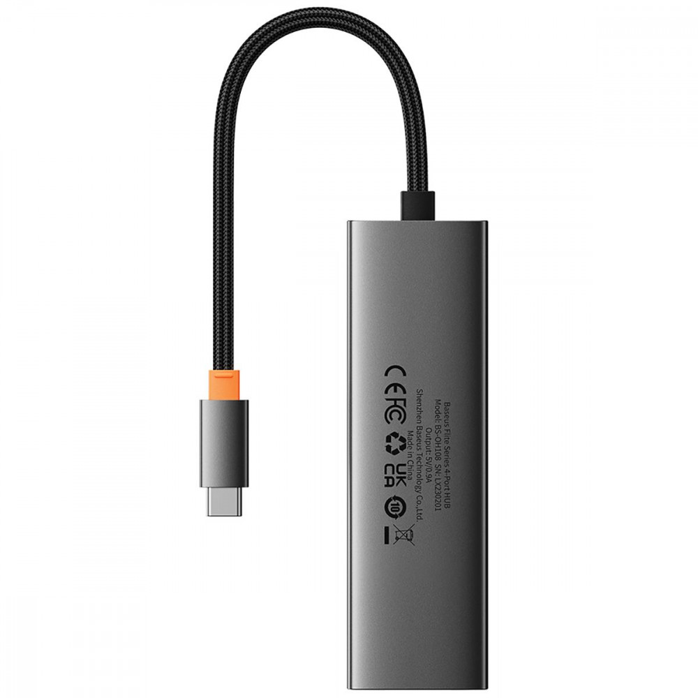 USB-Хаб Baseus UltraJoy Series 4-Port HUB (Type-C to USB3.0*4) gray на малюнкі №3