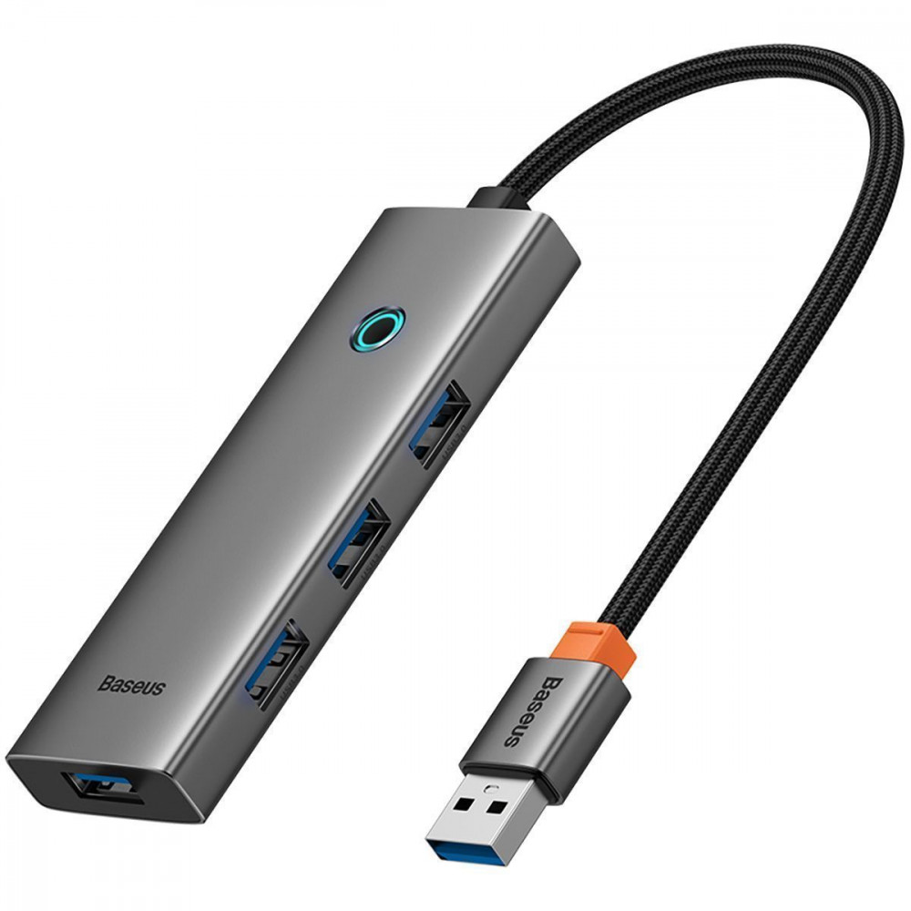 USB-Хаб Baseus UltraJoy Series 4-Port HUB (Type-C to USB3.0*4) gray на малюнкі №4