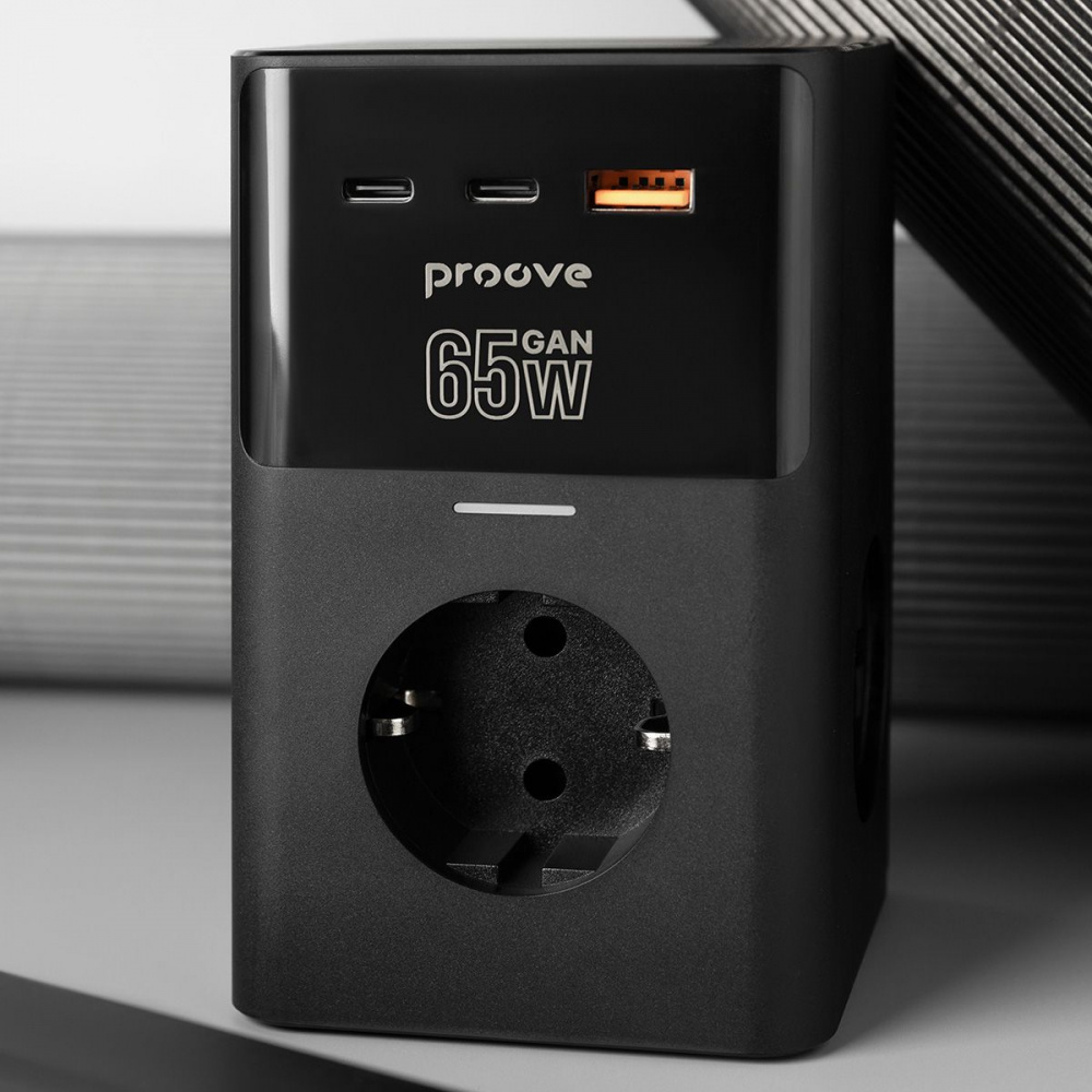 Сетевой фильтр Proove Power Cube 65W (3xAC + 2xType-C + 1xUSB) 1.5m - фото 4