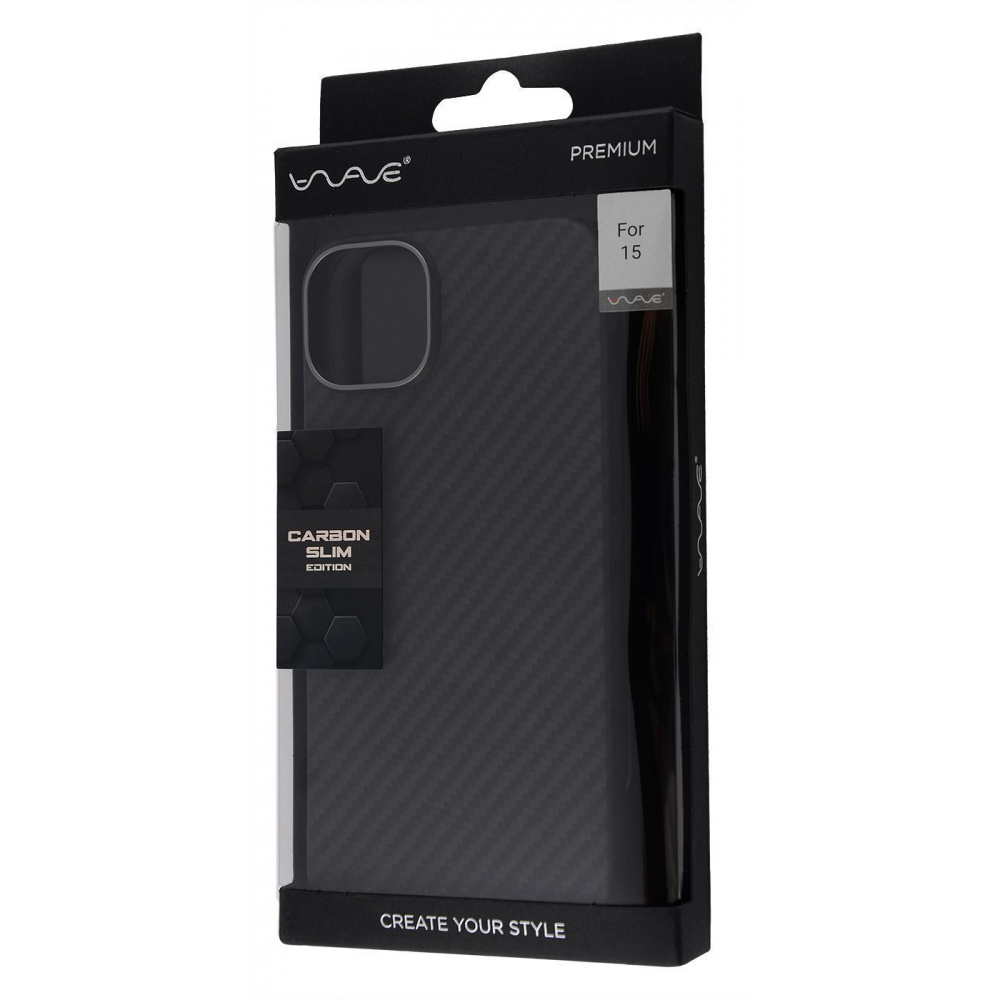 Чехол WAVE Premium Carbon Slim with Magnetic Ring iPhone 15 - фото 1