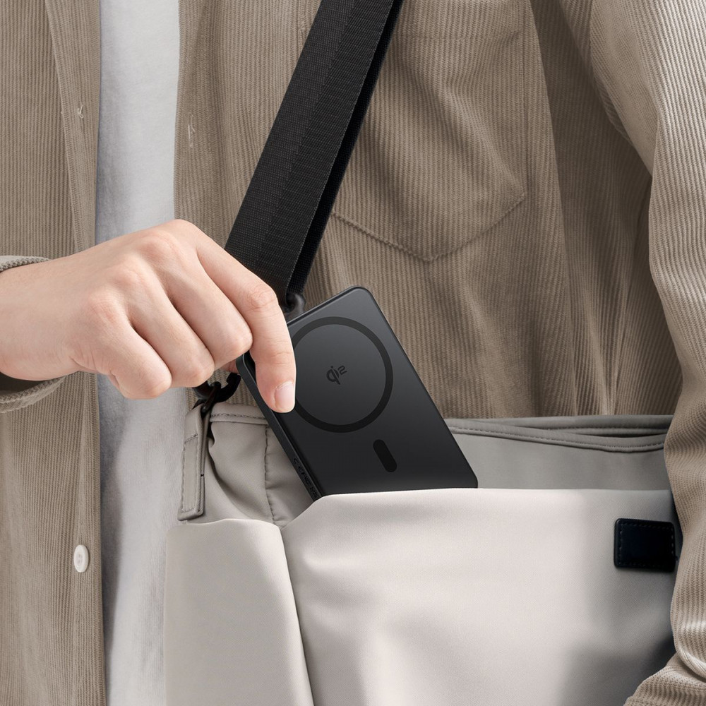 Портативная Батарея Baseus Airpow 2 Qi2 22.5W 10000mAh (With cable Type-C 0.3m) black (P10080000123-00) Черный на картинке №6