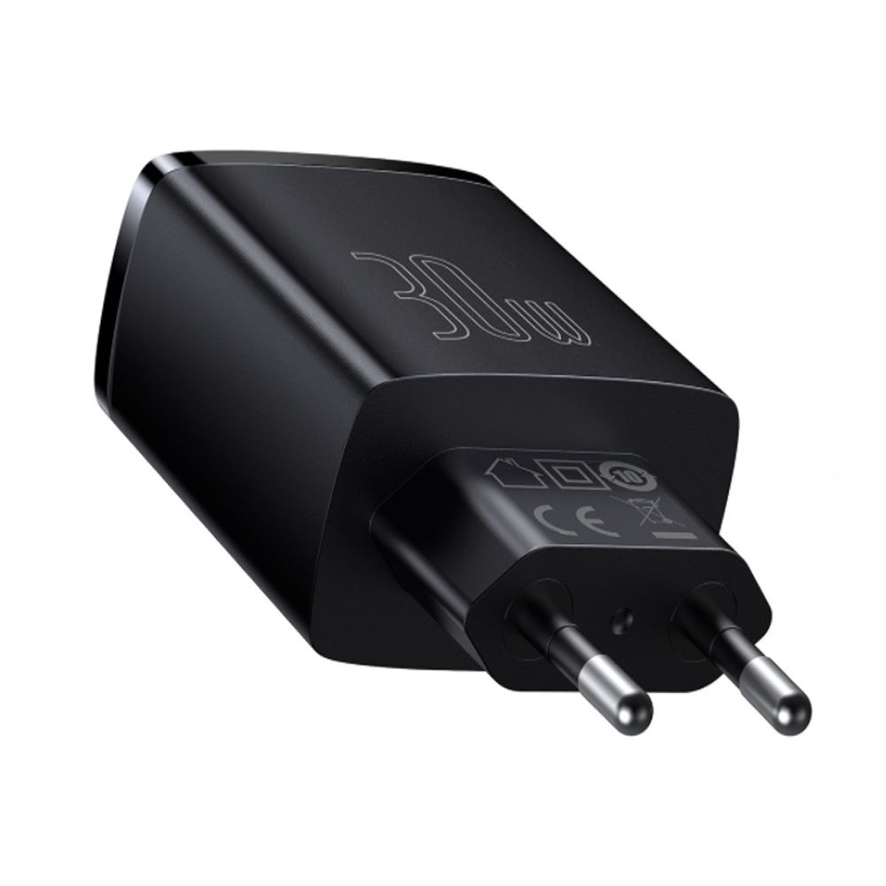 Wall Charger Baseus Compact Quick Charger 30W QC+ PD (1Type-C + 2USB) - фото 8