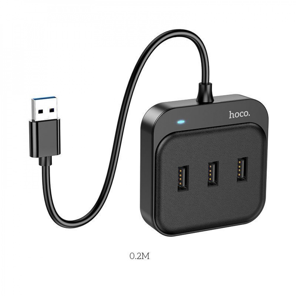 USB-Хаб Hoco HB31 Easy 4 in 1 (USB to USB3.0+USB2.0*3) (0,2m) - фото 3