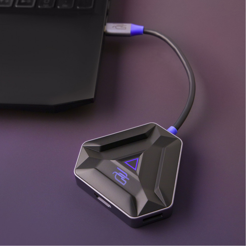 Type-C-Хаб Proove Gaming Spectre (2*USB3.0 + Type-C + PD100W + HDMI) dark gray