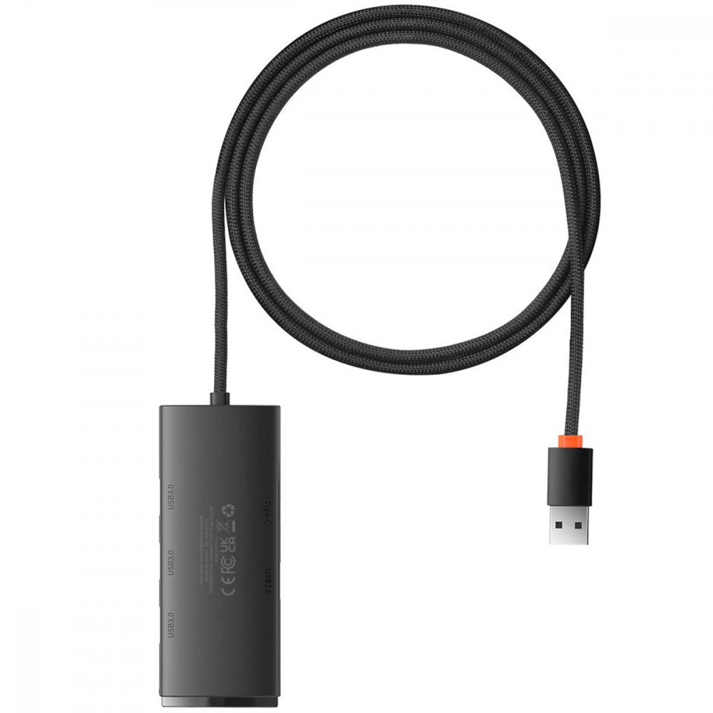 USB-Хаб Baseus Lite Series 4-Port (USB-A to USB 3.0*4)  2m black на малюнкі №3