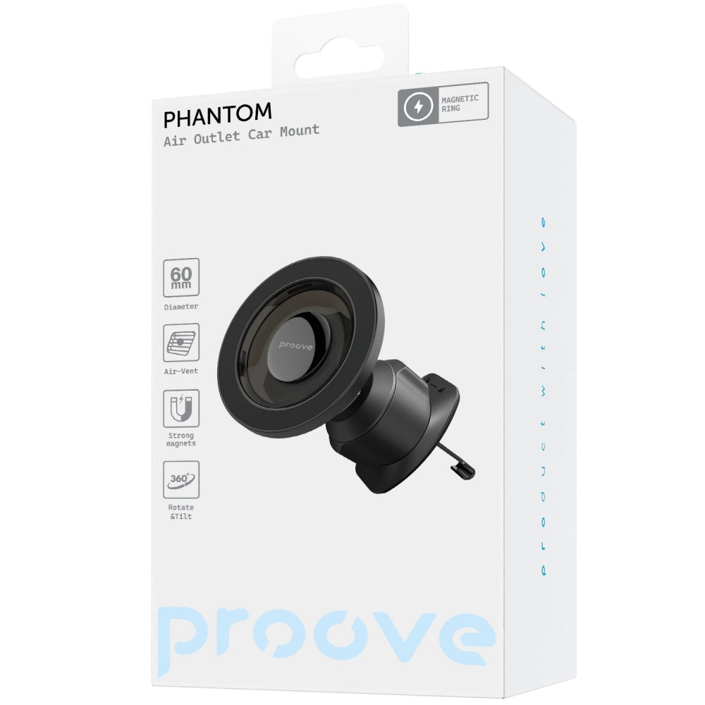 Автомобільний тримач Proove Phantom Air Outlet Car Mount black на малюнкі №2