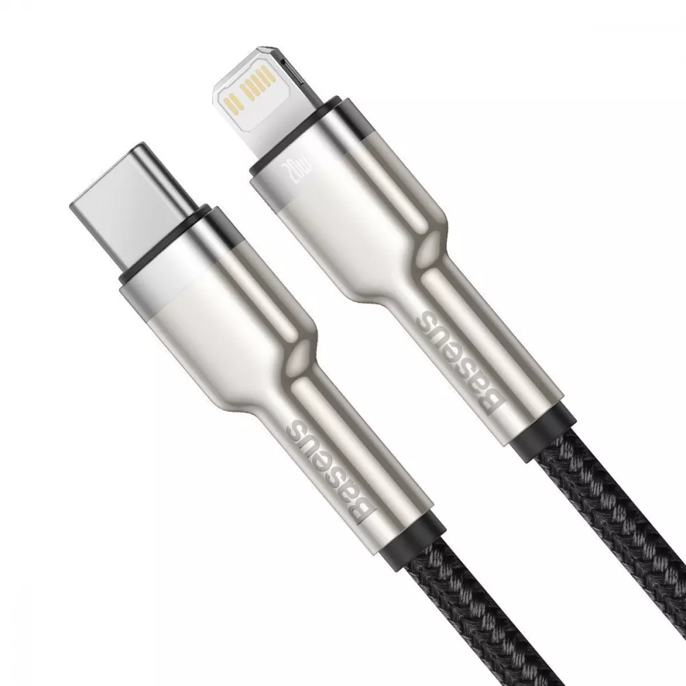 Кабель Baseus Cafule Metal Type-C to Lightning PD 20W (0.25m) - фото 4