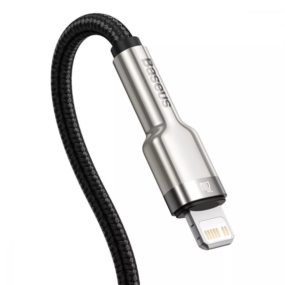 Кабель Baseus Cafule Metal Type-C to Lightning PD 20W (0.25m) - фото 6