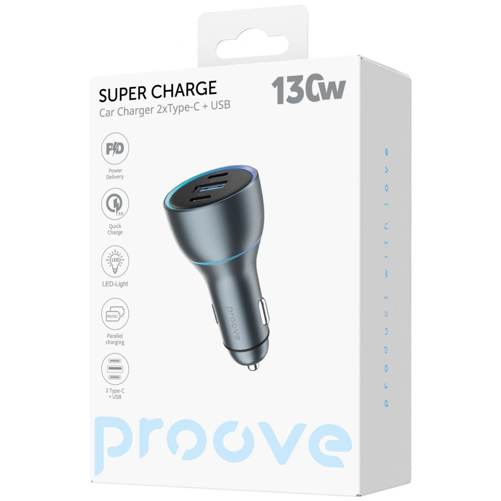 АЗП Proove Super Charge 130W (2 Type-C + USB) — Придбати в Україні - фото 1