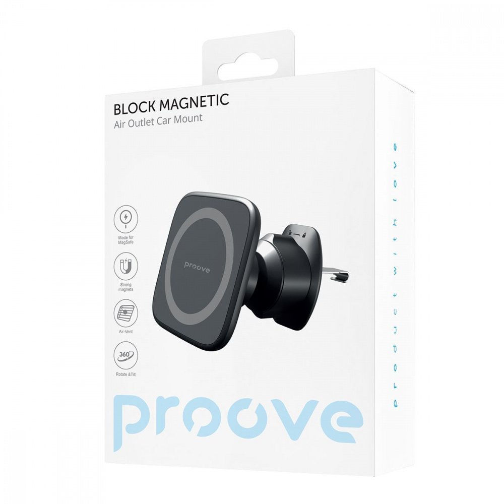 Автомобільний тримач Proove Block Magnetic Air Outlet Car Mount Magnetic Ring — Придбати в Україні - фото 1