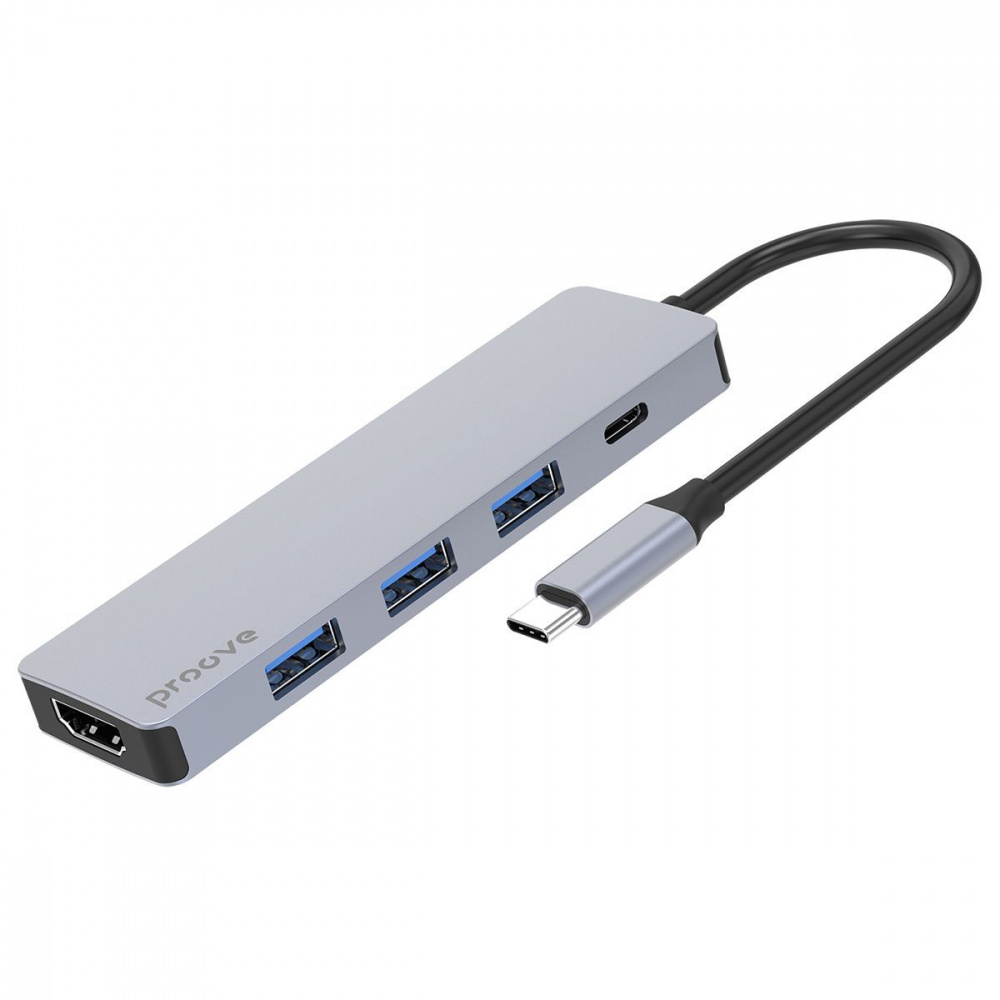 Type-C-Хаб Proove Iron Link 5 in 1 (3*USB3.0 + Type C + HDMI)