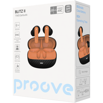 Бездротові навушники Proove Blitz II TWS with Hybrid ANC (APP) — Придбати в Україні