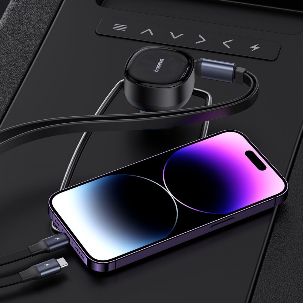 АЗУ Baseus Enjoyment Pro Car Charger C+Retractable C & iP Cable 60W - фото 9